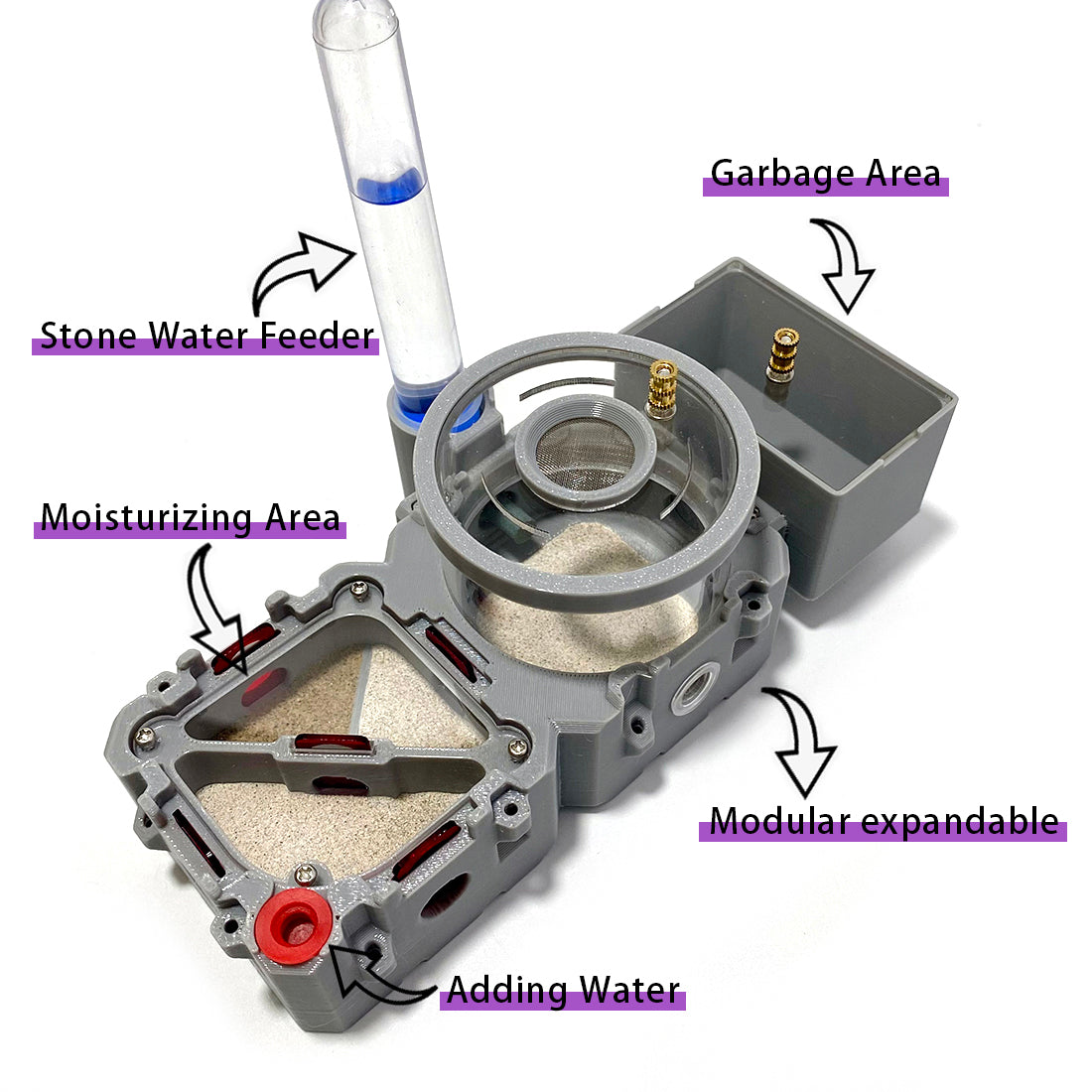 【LEGO-Basic Set】Expandable Modular Ants Farms, Ants Formicaria, Two Chambers with a Separator